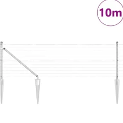 vidaXL Hek met Paal Zilver 0,4 x 10 m Staal