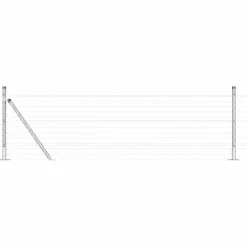 vidaXL Hek met Paal Zilver 0,4 x 10 m Staal