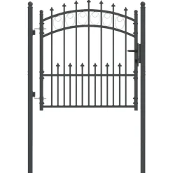 vidaXL Hekdeur met spijkers Emmen Grijs 100 x 100 cm