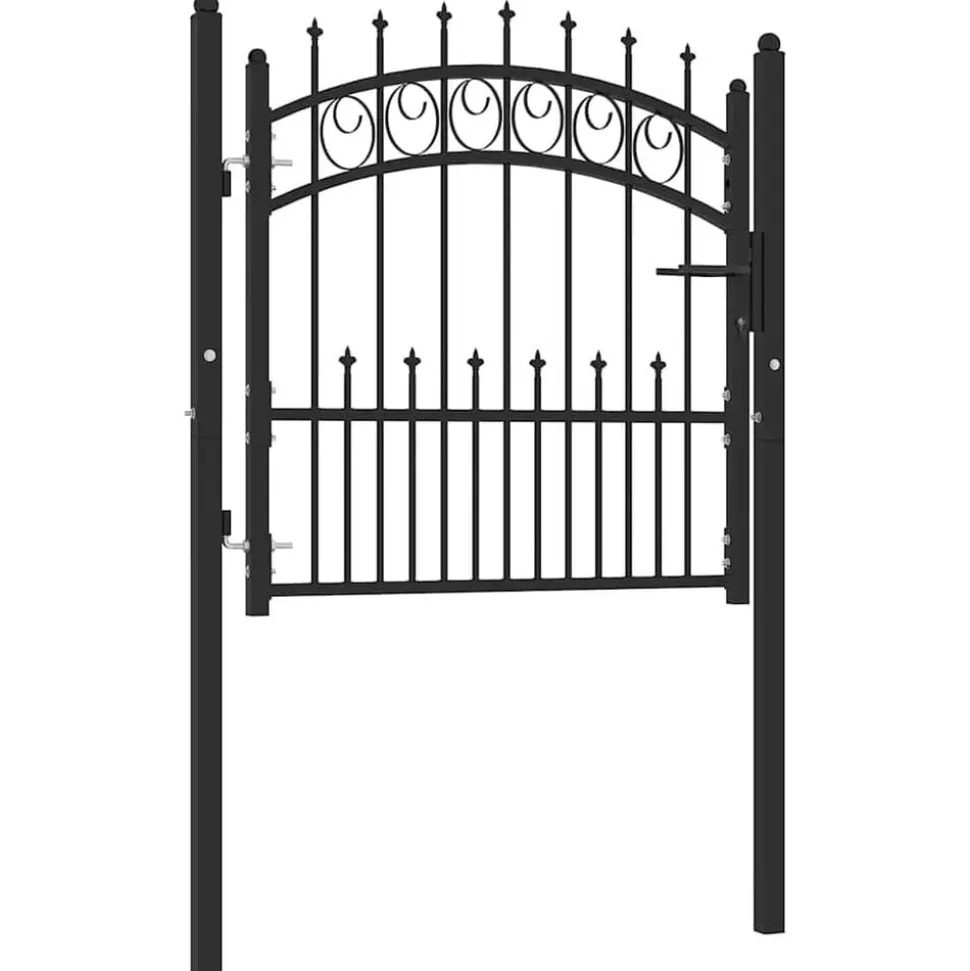 vidaXL Hekpoort Emmen met stalen pinnen 104x87 cm zwart