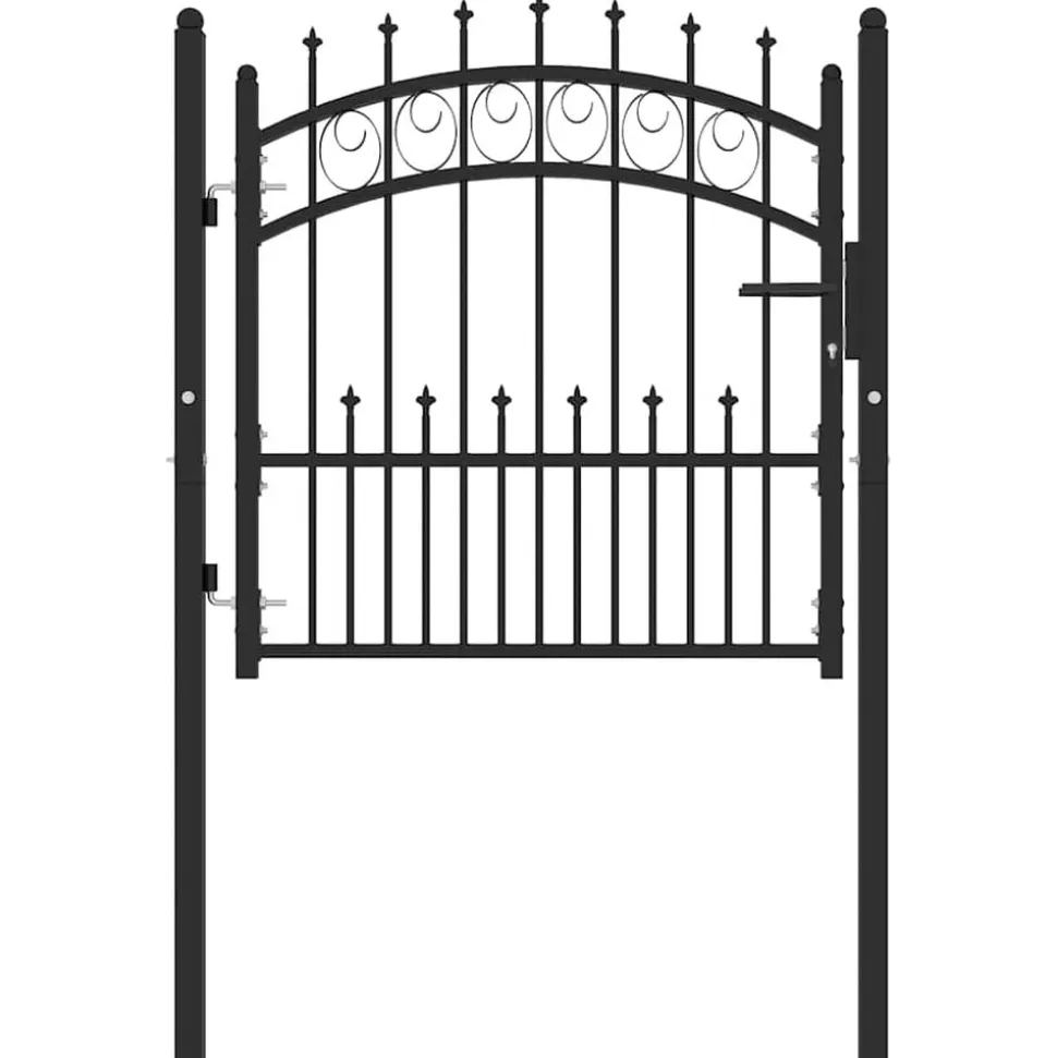 vidaXL Hekpoort Emmen met stalen pinnen 104x87 cm zwart