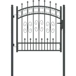 vidaXL Hekpoort Kampen met speerpunt zwart 103x100 cm staal