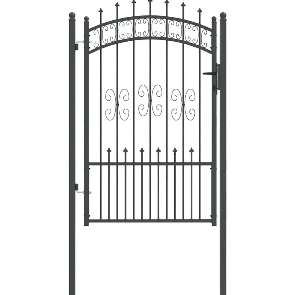 vidaXL Hekpoort Kampen met speerpunt zwart 103x150 cm staal