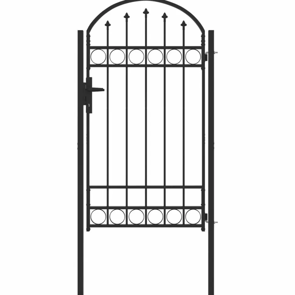 vidaXL Hekpoort met slot Assen Grijs 100 x 175 cm Gepoedercoat staal