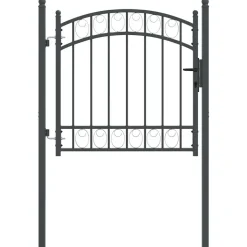 vidaXL Hekpoort met slot Emmen Grijs 100 x 100 cm Poedergecoat staal