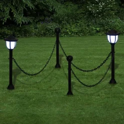 vidaXL Hekwerk met 2 solarlampen