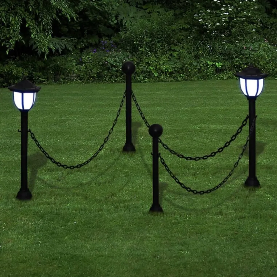 vidaXL Hekwerk met 2 solarlampen