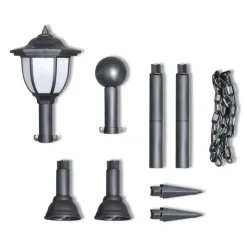 vidaXL Hekwerk met 2 solarlampen