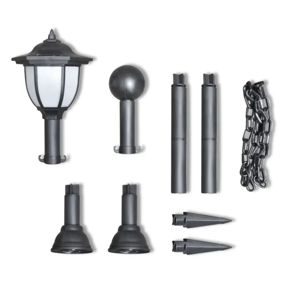vidaXL Hekwerk met 2 solarlampen