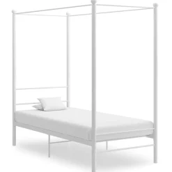 vidaXL Hemelbedframe metaal wit 90x200 cm