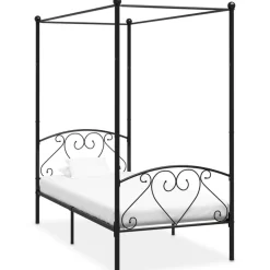 vidaXL Hemelbedframe metaal zwart 90x200 cm