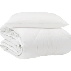 vidaXL Het Duvet voor Elk Seizoen met kussen 2 pcs Wit Microvezel