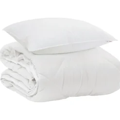 vidaXL Het Duvet voor Elk Seizoen met kussen 2 pcs Wit Microvezel