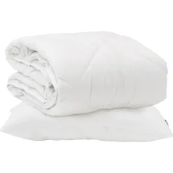vidaXL Het Duvet voor Elk Seizoen met kussen 2 pcs Wit Microvezel