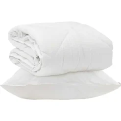 vidaXL Het Duvet voor Elk Seizoen met kussen 2 pcs Wit Microvezel