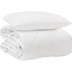 vidaXL Het Duvet voor Elk Seizoen met kussen 2 pcs Wit Microvezel