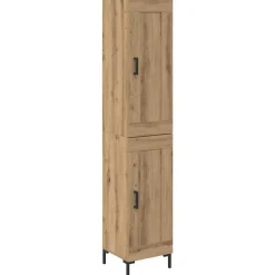 vidaXL Highboard Artisan Eiken 34,5 x 34 x 180 cm Bewerkt hout