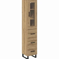 vidaXL Highboard Artisan Eiken 34,5 x 34 x 180 cm Bewerkt hout