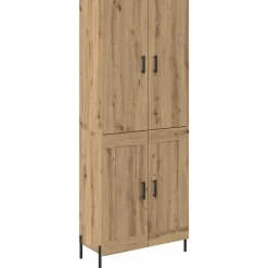 vidaXL Highboard Artisan Eiken 69,5 x 34 x 180 cm Bewerkt hout