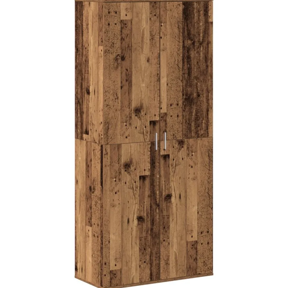 vidaXL Highboard met plank Oud Hout 80 x 39 x 178 cm Bewerkt hout