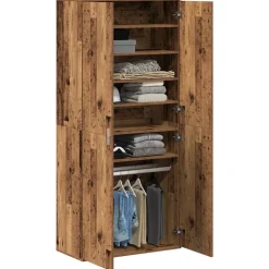 vidaXL Highboard met plank Oud Hout 80 x 39 x 178 cm Bewerkt hout