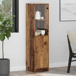 vidaXL Highboard Oud Hout 35 x 37 x 142 cm Bewerkt hout