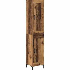 vidaXL Highboard Oud Hout 34,5 x 34 x 180 cm Bewerkt hout