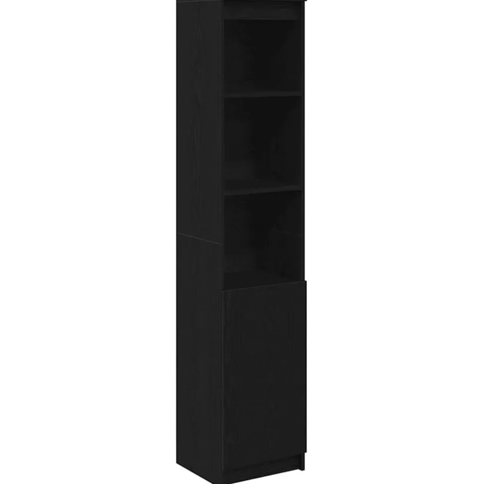 vidaXL Highboard 37,5x35x180 cm spaanplaat zwart eikenkleurig