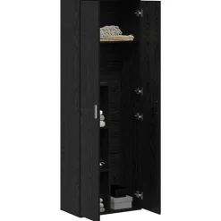 vidaXL Highboard Zwart eiken 60 x 35 x 180 cm Bewerkt hout