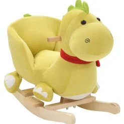 vidaXL Hobbeldier draak met rugleuning 60x32x53 cm pluche limegroen