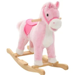 vidaXL Hobbeldier paard 65x32x58 cm pluche roze