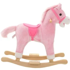 vidaXL Hobbeldier paard 65x32x58 cm pluche roze