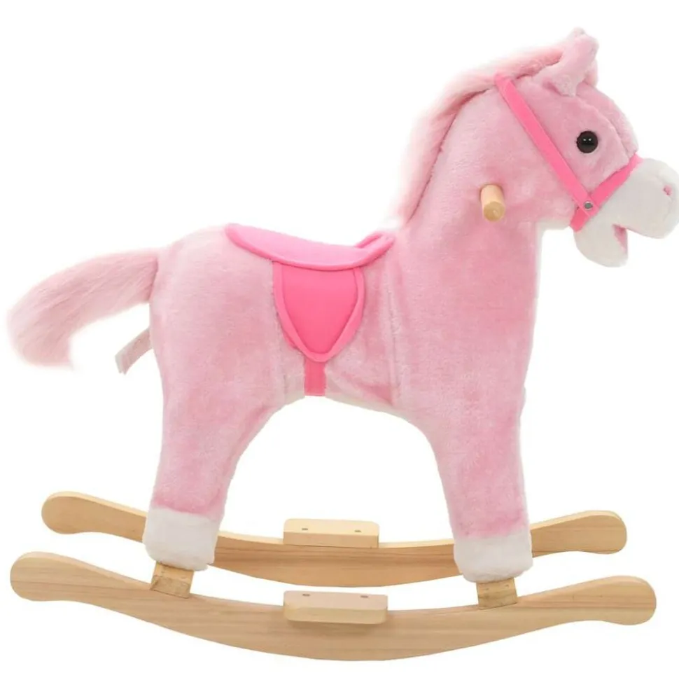 vidaXL Hobbeldier paard 65x32x58 cm pluche roze