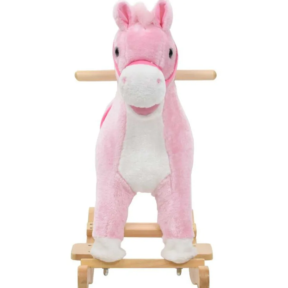vidaXL Hobbeldier paard 65x32x58 cm pluche roze