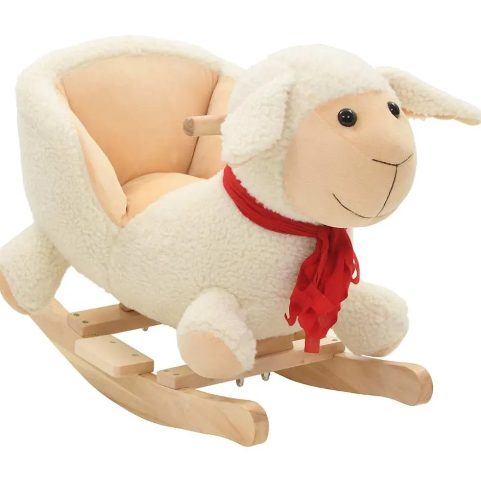 vidaXL Hobbeldier schaap met rugleuning 60x32x50 cm pluche wit