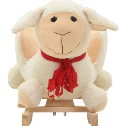 vidaXL Hobbeldier schaap met rugleuning 60x32x50 cm pluche wit