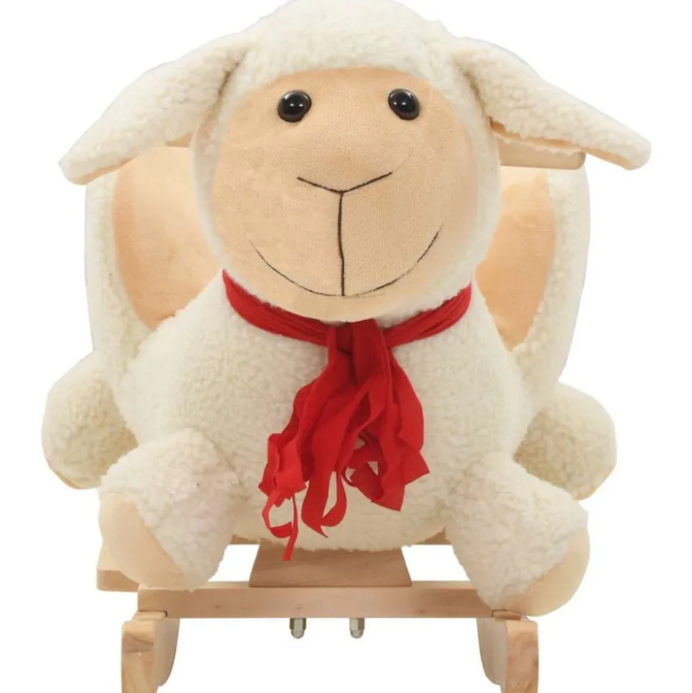 vidaXL Hobbeldier schaap met rugleuning 60x32x50 cm pluche wit