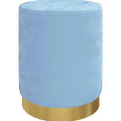 vidaXL Hocker met opbergruimte rond fluweel 31 x 37 cm lichtblauw