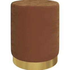 vidaXL Hocker met opbergruimte rond fluweel 31 x 37 cm bruin