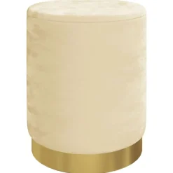 vidaXL Hocker met opbergruimte rond fluweel 31 x 37 cm abrikooskleurig