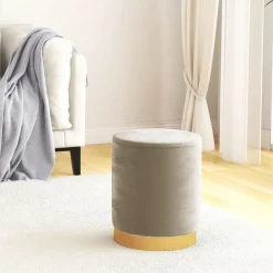 vidaXL Hocker met opbergruimte rond fluweel 31 x 37 cm donkergrijs