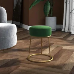 vidaXL Hocker rond fluweel groen