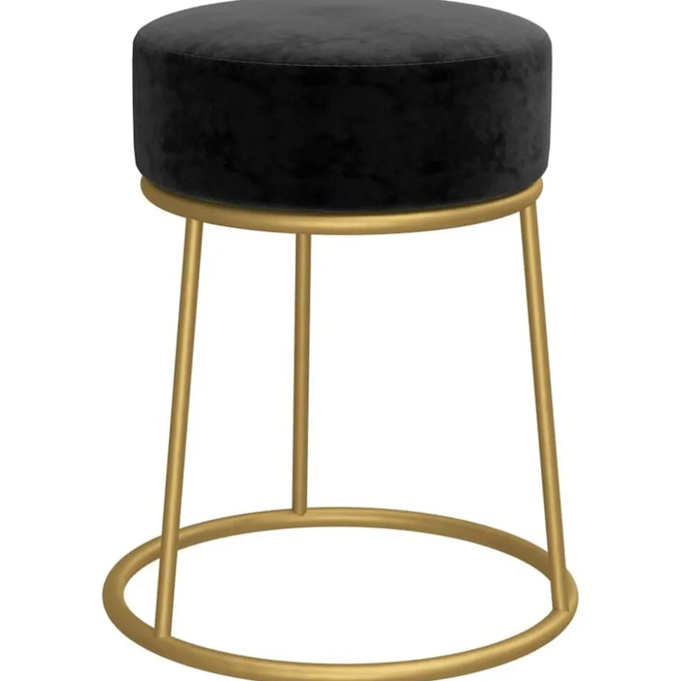 vidaXL Hocker rond fluweel zwart