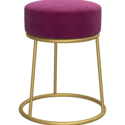 vidaXL Hocker rond fluweel paars