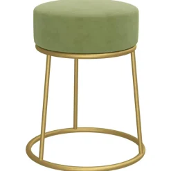vidaXL Hocker rond fluweel mosterdgroen