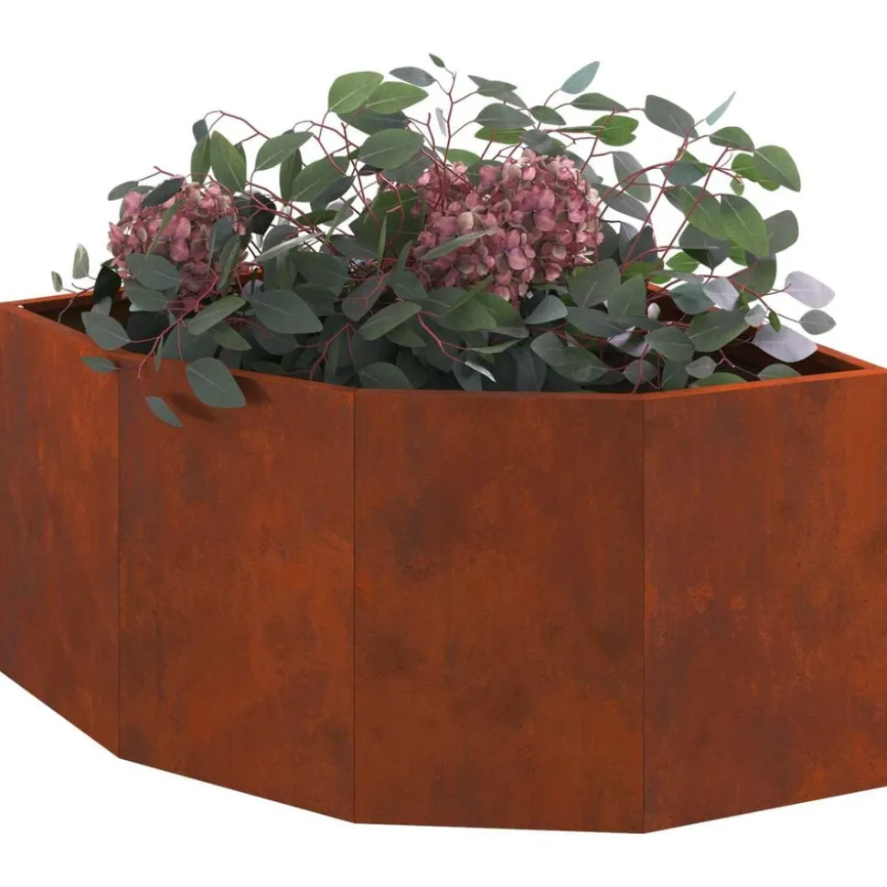 vidaXL Hoek Plantbak Roestig 60 x 60 x 35 cm Cortenstaal