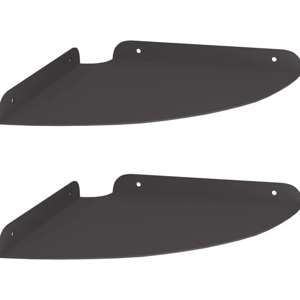 vidaXL Hoek Vloeiende Plank met plank 2 pcs Zwart 24 x 24 x 2 cm
