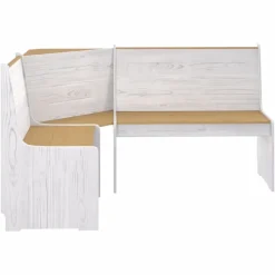 vidaXL Hoekbank REINE 151 cm massief grenenhout honingbruin en wit