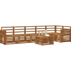 vidaXL Hoekbank Set 7 pcs Naturel Massief Acaciahout