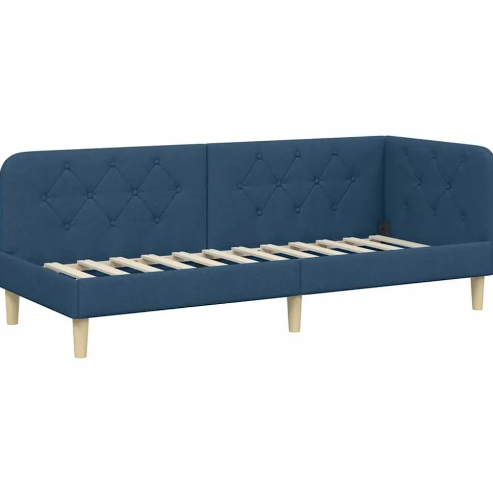 vidaXL Hoekbedframe Blauw 80 x 200 cm Stof